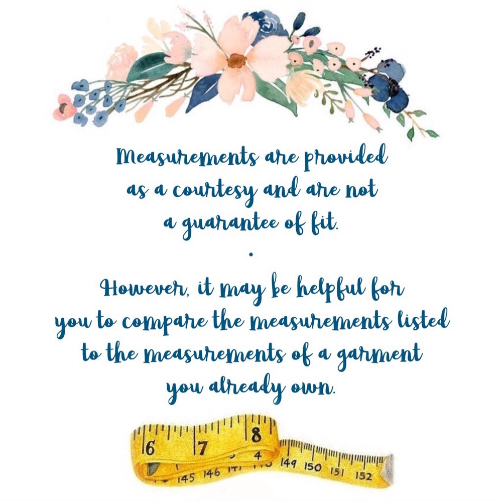 AN IMPORTANT NOTE ON MEASUREMENTS, SIZING & FIT